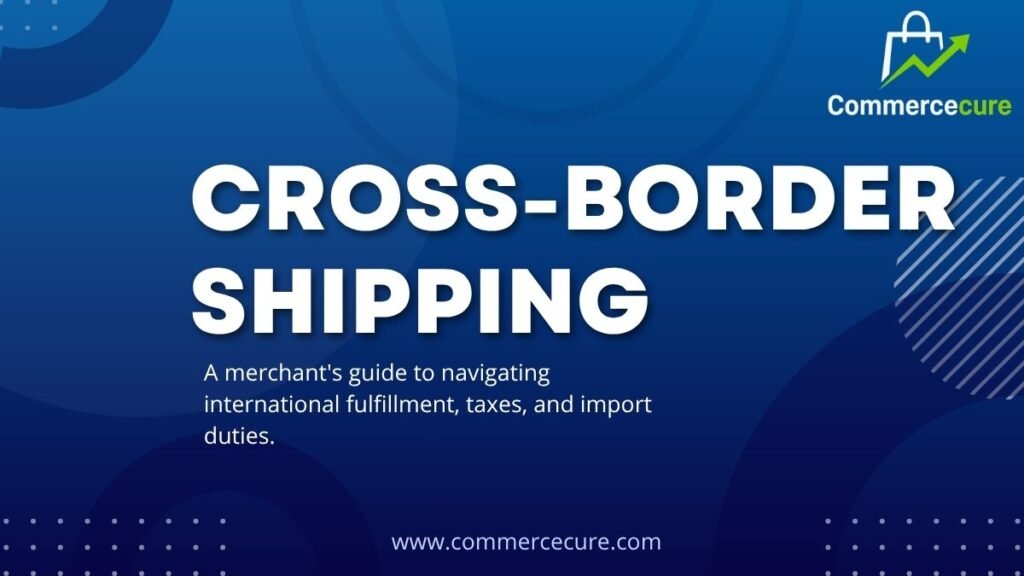 3D global logistics map tracking international e-commerce fulfillment and cross-border duties.