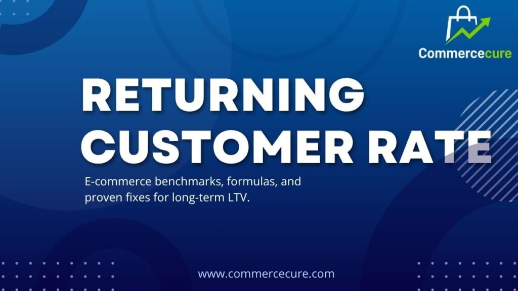 3D analytics chart showing increasing returning customer rates and customer lifetime value.