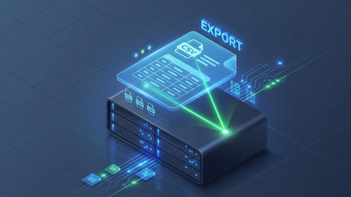 3D CSV document being exported from a server.