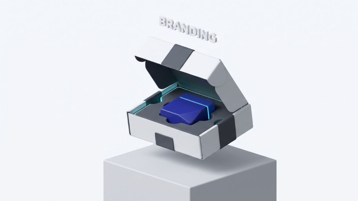 3D illustration of a premium custom branded shipping box.