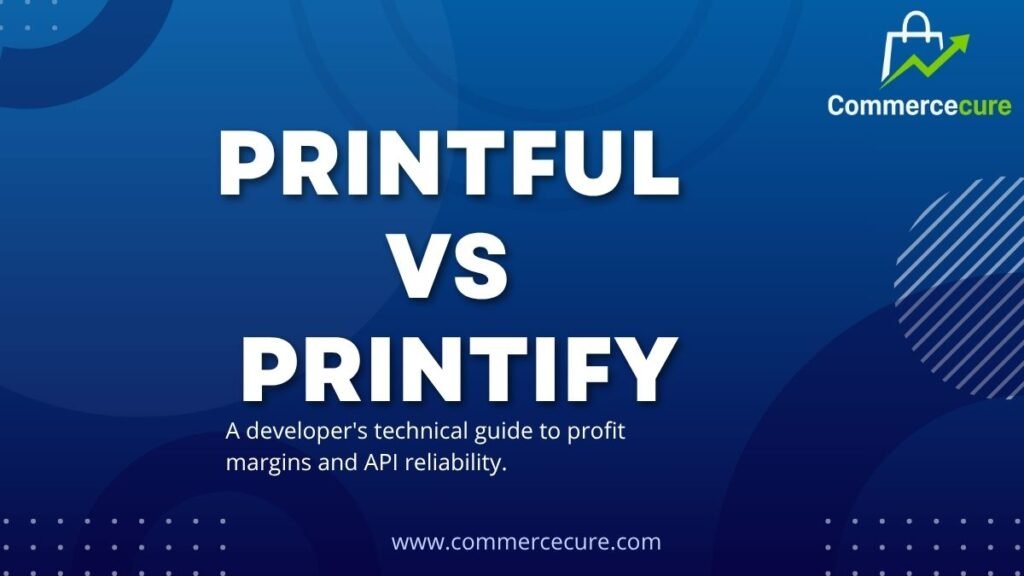 3D comparison dashboard analyzing Printful and Printify fulfillment APIs.